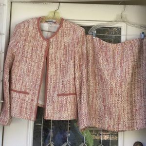 A tweed looking suit. I